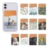 Sublimation porte-cartes en cuir PU téléphone portable autocollant arrière avec adhésif blanc argent poche cartes de crédit couvre cadeau de noël