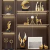 Wohnaccessoires Feng Shui Goldstatuette Arbeitszimmer Schreibtisch Ornamente Luxus Wohnzimmer Dekoration Figuren für den Innenbereich 220406
