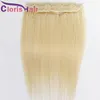 #613 One Piece Clip in Extensions Platinum Blond Human Hair Peruvian Virgin Straight Clip on Weave with 5 Clips Thick Blond Hairpiep For Women