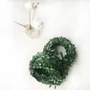 Flores decorativas coronas de seda hoja verde plástico falso ratán Decoración de coronas de coronas navideñas para bodas Diy Garland Regalos Artificial F