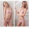 Sensuelle Femme Sous-Vêtements Lingerie Ensemble Mignon Transparent Dentelle Push up Soutien-Gorge Sous-Vêtements Soutien-Gorge pour Femmes Ultra-mince Anneau En Acier Brassière 220513