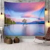 Árvore solitária sob a tapeçaria do pôr do sol roxo Bohemian Room Essentials Rugs Wall Rugs Bedroom Decoração Mural Tapiz J220804