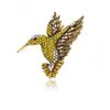 Broches Broches Vintage Strass Colibri Pour Femmes Hommes Cristal Animal Mode Bijoux Robe Manteau Col Vêtements AccessoiresPins