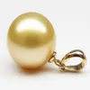 Collier avec pendentif en perles de coquillage doré naturel de la mer du Sud, 16mm, fermoir en or 14K288h6564308