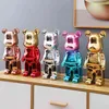 Nordic Resin Bearbricks 400% Crafts Violent Bear Electroplating Electronic Sculpture Ornament Home Decoration Living Room