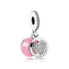 Voetafdrukken Legering Kralen Love Heart Dangle Charm zilveren kleur vrouwen hanger sieraden galaxy sterrenhemel bedels kraal