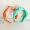 2022 sommer Koreanische mode tie-dye kreuz-geknüpfte breitkrempige stirnband süße kleine frische stirnband frauen Haar Zubehör kopfschmuck