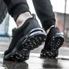 Scarpe antinfortunistiche nere Cuscino d'aria da uomo Lavoro Scarpe da ginnastica leggere da uomo antiforatura con punta in acciaio indistruttibile 220810