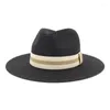 Cappelli a tesa larga Moda Donna Estate Paglia Maison Michel Cappello da sole per elegante spiaggia all'aperto Papà Cappellino da sole Panama Fedora Oliv22