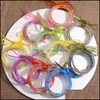 バングルブレスレットジュエリーフラットフーシー5 PCS/セットボウノットMticolor Beads Glitter Bangles Set 2022 All Weather Stack Sile Plas Dhfjl