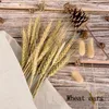 23cm小麦の耳の人工花自宅装飾テーブルのための天然のドライフラワーウェディングデコレーションDIY保存花の花束