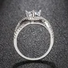 Elegante, klassische, sechszackige Zirkon-Micro-Set-Ringe, Hochzeit, Verlobung, Modeschmuck, zweireihige Diamant-Micro-Set-Zirkon-Ringe