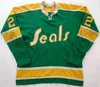 MIT California Golden Seals Jersey Puste 27 Gilles Meloche 22 Joey Johnston 7 Reggie Leach 8 Walt McKechnie Jerseys Dowolna nazwa i dowolna liczba