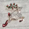 Boże Narodzenie Diamond Sika Deer Broochs for Women Dress Suit Brooch Akcesoria Kobieta biżuteria