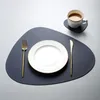 Leather Table Mats Tableware Pad Placemat Heat Insulation PU Bowl Coaster Kitchen Non Slip 220627