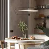 Lâmpadas pendentes modernas minimalistas de ferro preto tinta acrílica lâmpada nórdica sala de estar decoração de quarto LED LUDE