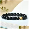 Arts et artisanat 8mm perles de pierre d'oeil de tigre 12 constellation couple brins noirs bracelet hommes bracelets pour femmes pseras m sports2010 dhuwt