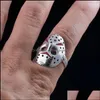 Band ringen creatieve horror film masker ring voor mannen vintage feest stoom punk motor fietser gotische mannelijke sieraden drop levering 2021 bdehome dhhrj