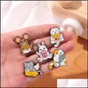 Stift broscher smycken tecknad kanin mus katt ￤ter fiskmodell japansk kvinnor legering kamera ostl￥da lapel stift barn emaljskolv￤ska s