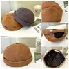 Caps de gorro/ crânio N7MF Retro Corduroy Bimless Hat Beanie Sailor Outdoor com Trabalhador Ajustável Pros22