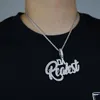 Sautoirs Colliers Pendentifs Da Realest Lettre Pendentif Plein Pavé 5A Cubic Zirconia Luxe Glacé Bling Sparking Hommes Hip Hop Collier