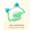 Fidget -hoofdtelefoon Kinderspeelgoedhoofdset Pop Bubble Onar Hoofdtelefoon Regenboogkleur voor kinderen Volwassenen Groene kat