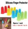 Pistolet à colle chaude Protège-doigts en silicone Dé à coudre Doigts Garde ustensiles de cuisson Anti-coupure Résistant à la chaleur Anti-dérapant Doigts Couverture Pour La Cuisson Outils De Cuisine 3/5pcs ensemble