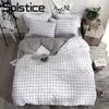 Solstice Home Textile Noir Treillis Couette Taie D'oreiller Drap De Lit Simple Garçon Filles Ensembles De Literie Simple Double Couverture Lits Housse de Couette 220616