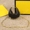 2022 new luxury designer women's bag fashion leather chain Mini single shoulder diagonal span portable half moon bag