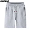 Single Road Men's Casual Shorts Summer Solid Plain Short Pants Male Grey Running Sports For Plus Size 6XL 220318
