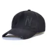 Modedesigner-Hüte, hochwertige Baumwolle, Unisex, verstellbare Baseballkappen, bestickter Buchstabe, schwarze Kappe für Herren