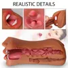NXY Masturbators SexAdult Mouth Male Anal Masturbardor Game Sex Toy for Men Realistic Vagina Masturbation Silicone Pussy 3 in 1 Products Sexshop 220427
