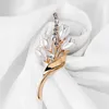 Elegant guldblomma Tulip Brosch Sweet Flowers Pin Present For Women Wedding Engagement Party Jewelry