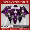 Kit carene per HONDA CBR 919RR 900RR 900CC 919CC CBR919 CBR900 RR CBR919RR 98 99 Corpo 127No.70 CBR 900 919 Nuovo viola RR CC 1998 1999 CBR900RR 1998-1999 Carrozzeria OEM