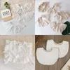 Hair Accessories Korean Style Toddler Kids Lace Floral Bibs Cute Hollow Out False Collar Children Clothes Accessiory Pure Color Baby Girls C