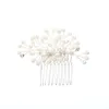 Nouveaux coiffes de fleurs de mariage Accessoires Couleur argentée Pearl Peigment peigne Rhinaistone Bride Rressage Handmade Bridal Hair Bijoux