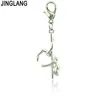 JINGLANG Charm With Lobster Clasp Dangle Retro Standing Pole Dancing Girls Pendants DIY Charms For Jewelry Making Accessories1808484