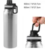 Isolierte Sport-Thermosflasche mit großem Fassungsvermögen, Edelstahl-Wasserflasche, Reisebecher, doppelwandige Isolierflasche, Thermobecher 220727