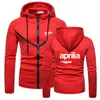 Mäns Jackor Aprilia Racing RSV4 Tryckt Zipper Sportkläder Kvalitet Pure Bomull Fitness Sweatshirt Solid Färg Harajuku Hoodi