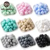 100pcs Perle Silicone Beads 15mm Baby Teether Round Food Grade DIY BPA Free 220507을 만들자