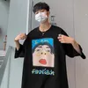 面白い顔の漫画の男性半袖Tシャツストリートウェア特大のM-8xlカジュアルカジュアルコットンTシャツ男性ファッションマンTシャツ4色0615