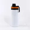 600ml 20oz Sublimação Blanks Garrafas De Água Branca Cantor Camada De Alumínio Copos Beber Canecas De Esportes Ao Ar Livre Beber Copos Com Tampas Em 5 Cores