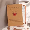 Naszyjnik Koreański Moda Blue Butterfly Choker Kobiety Wisiorek Neck Chain Card Przyjaźń Biżuteria Party Girls Gifts