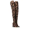 Boots Leopard Print Sleeveless Brand New Ladies Be Toe Super High Heel Party Brown Black Size 33-44 220709