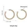 Hoop Huggie Exagéré Strass Double Couches Grandes Boucles D'oreilles Pour Les Femmes De Luxe Cristal En Forme De C Ouvert Rond Cercle JewelryHoop