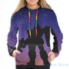 هوديز رجال Sweatshirts رجال من النوع الثقيل للنساء مضحك Gundam في الليل طباعة هوديي هوديي streatwearmen's