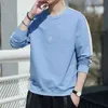 New Men's Round Neck Sweater Autumn Winter Long Sleeve T-shirt Korean Fashion Comfortable Sportswear Bottomed Shirt