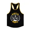 Gym Tank Tops Sleeveless Shirt Men Bodybuilding Fitness Workout Cotton Print Singlet Stringer Male Summer Casual Vest Plus size 220618