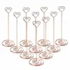 10pcs Table Place Card Holder Table Number Holders Stands Heart Shape Po Picture Memo Clips for Wedding Party Decorations 201130