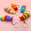 DHL Party Finger Slug Snail Caterpillar Nyckelkedja Relieve Stress Anti-Anxiety Keyrings Squeeze Sensory Toys T0525A28
